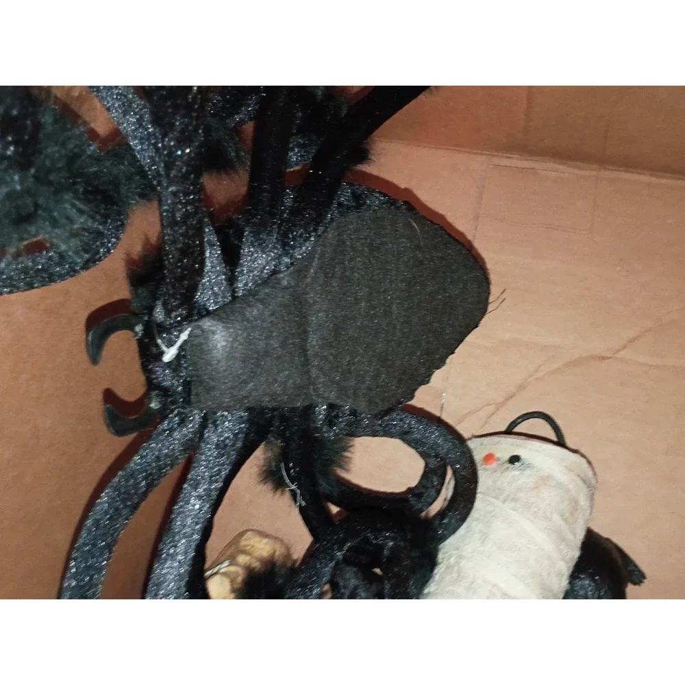 Large Fake Spider Halloween Decor Haunted House Prop Giant Soft BendableLot Of 7